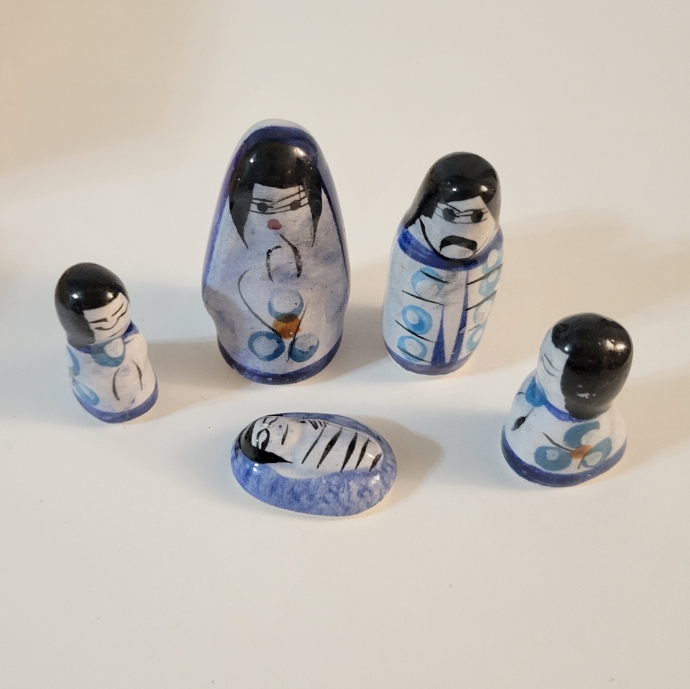 Tonala Mexican Pottery Nativity Set Miniature